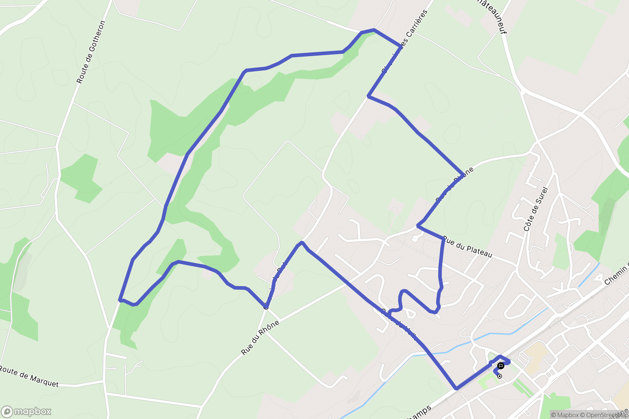 Saint-Marcel-lès-Valence : carte du parcours de randonnée - France