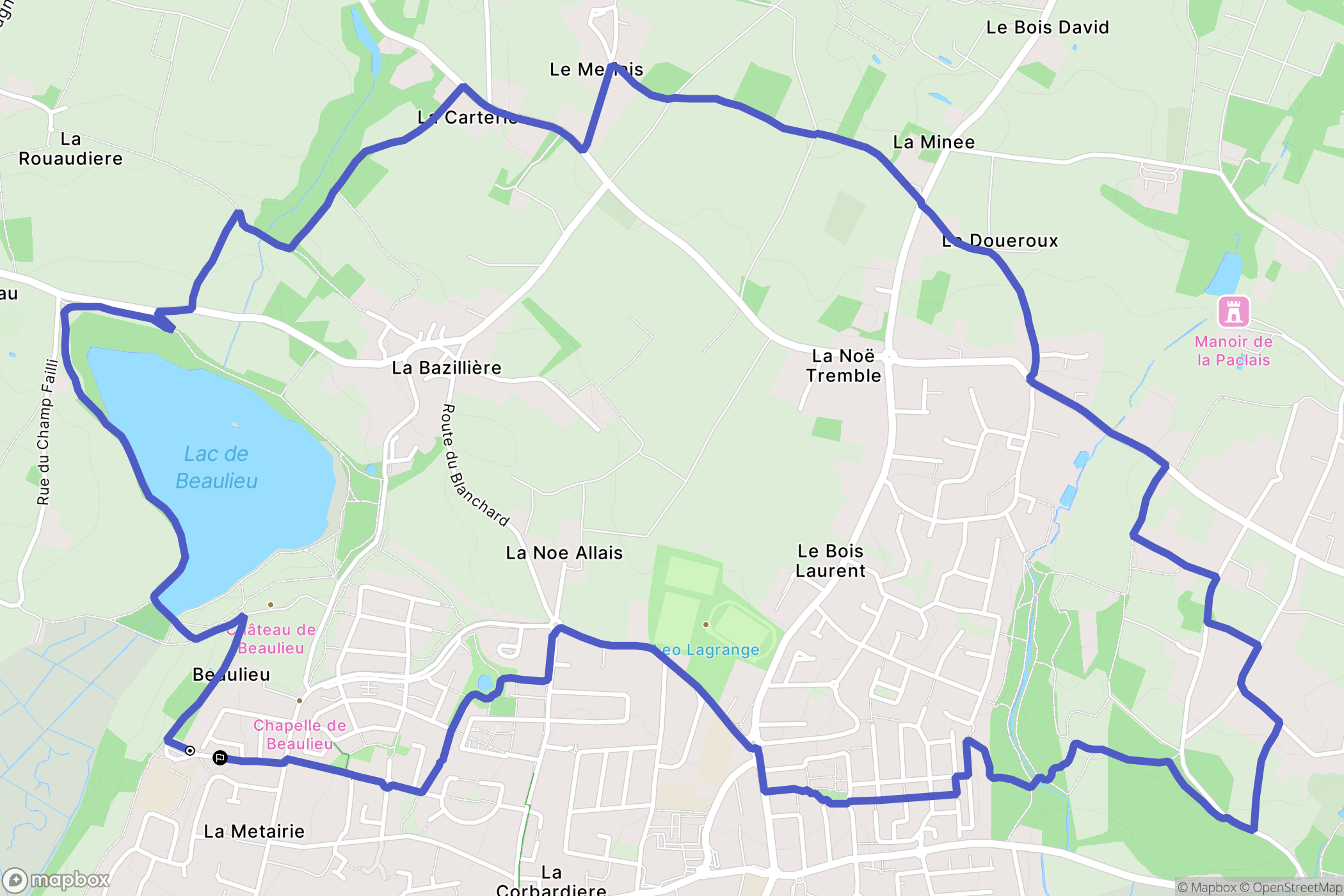 Couëron : carte du parcours de randonnée - France
