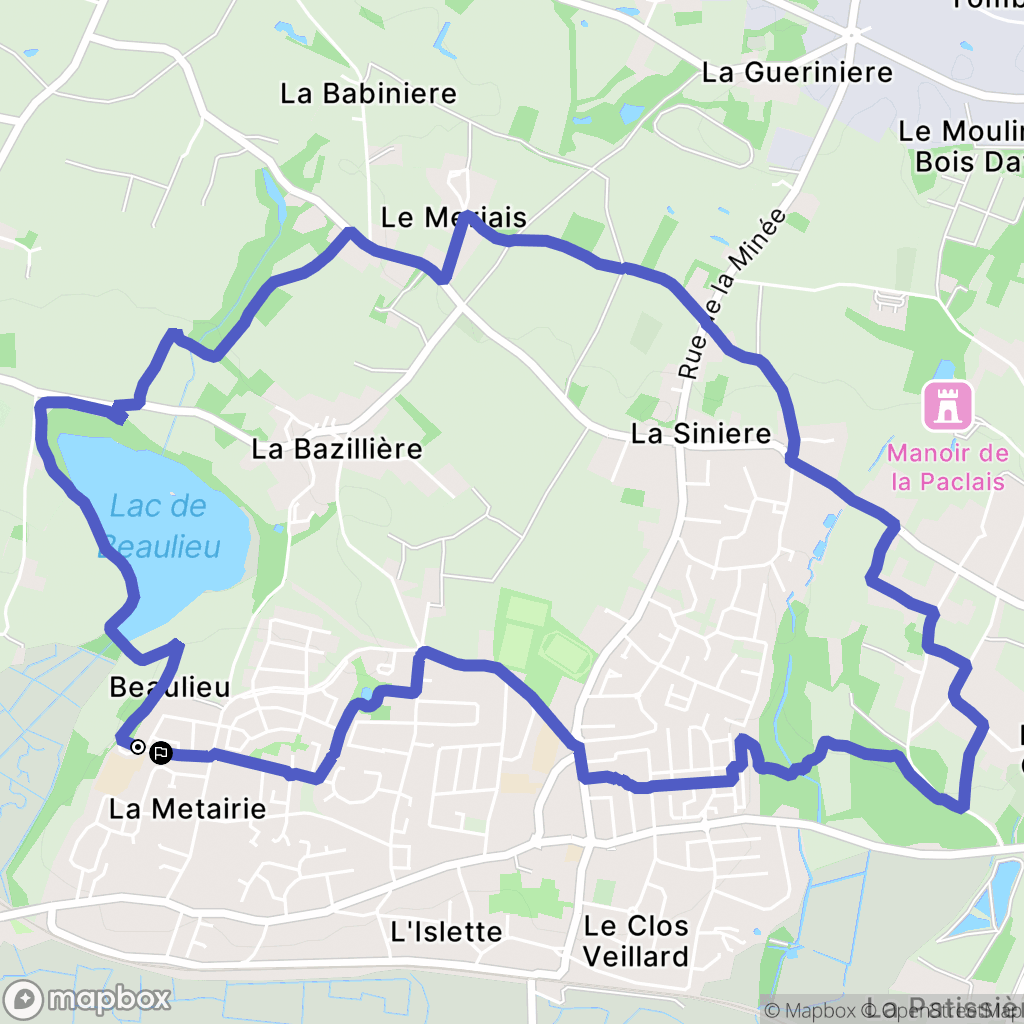 Couëron : carte du parcours de randonnée - France