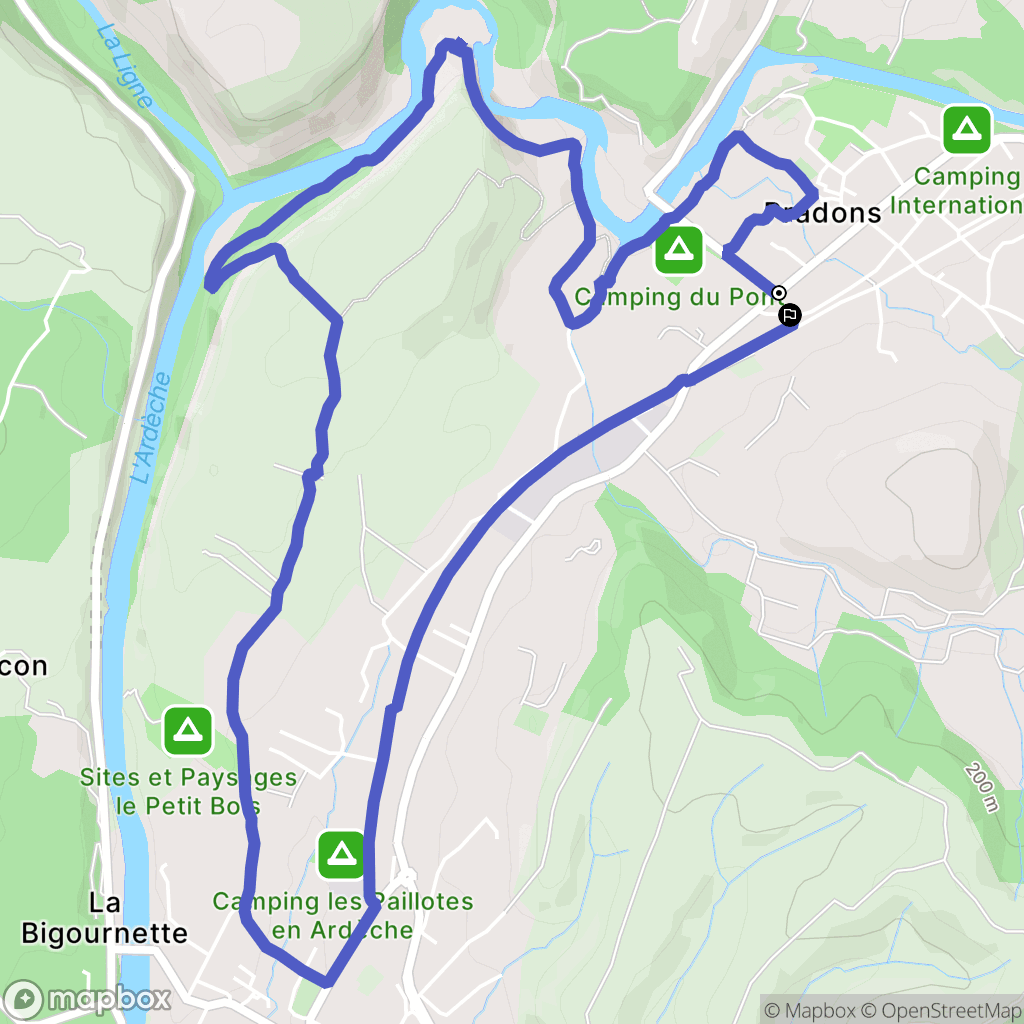 Pradons : carte du parcours de randonnée - France