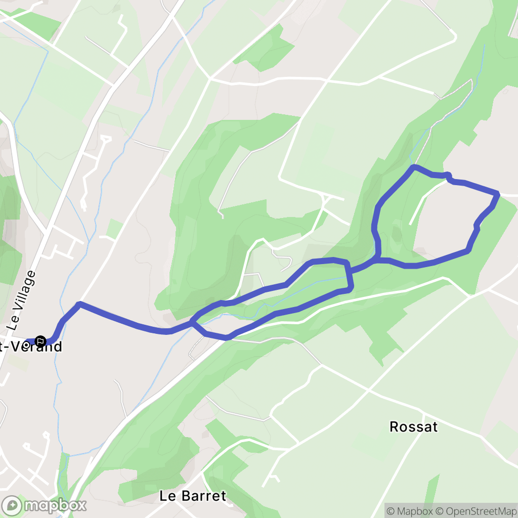 Saint-Vérand : carte du parcours de randonnée - France
