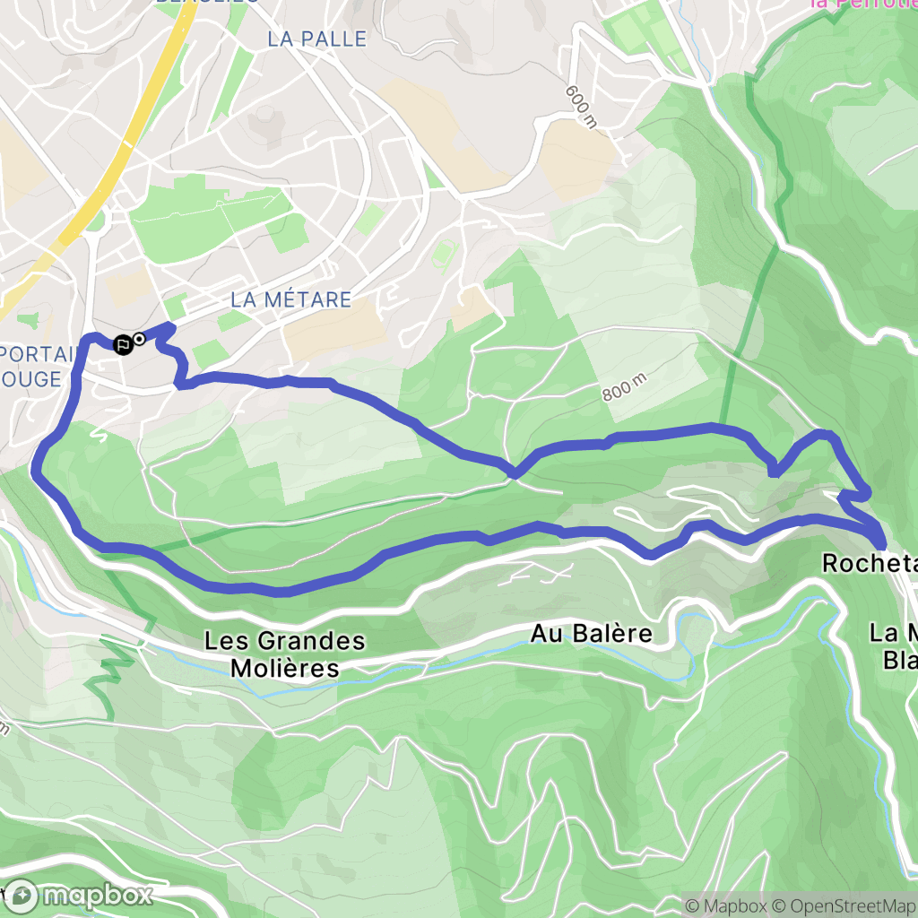 Saint-Étienne : carte du parcours de randonnée - France