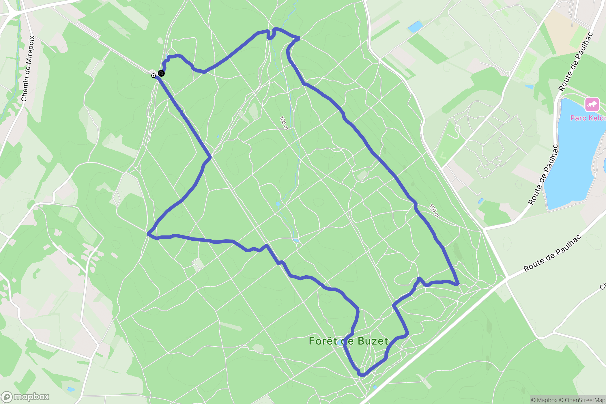 Buzet-sur-Tarn : carte du parcours de randonnée - France