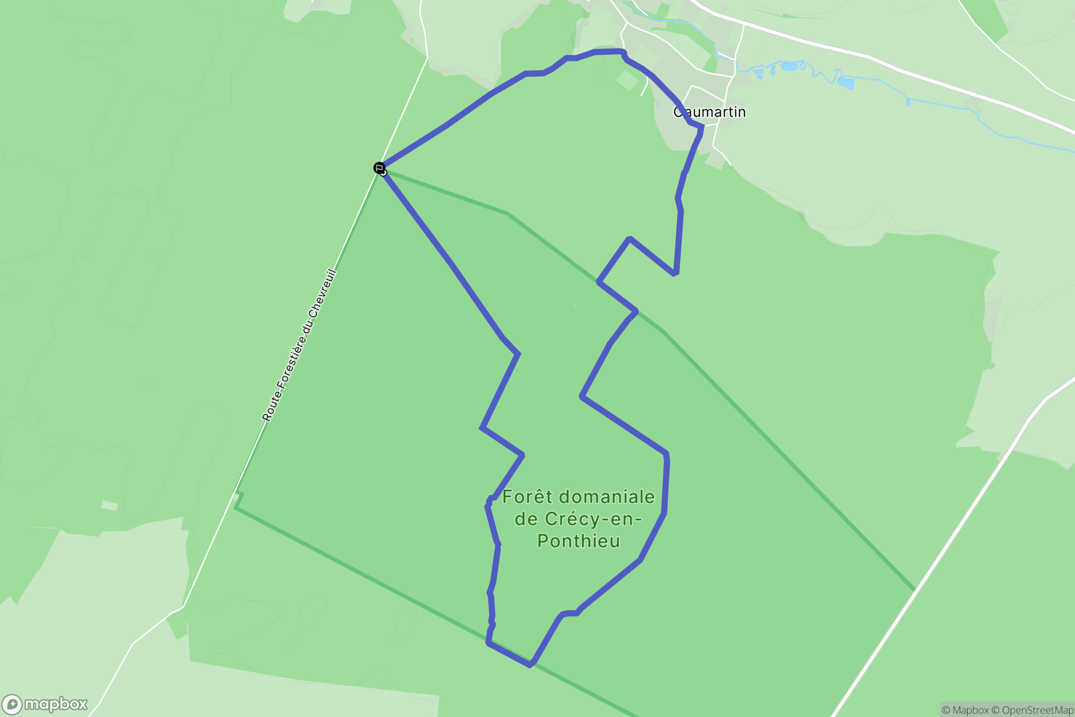 Crécy-en-Ponthieu : carte du parcours de randonnée - France