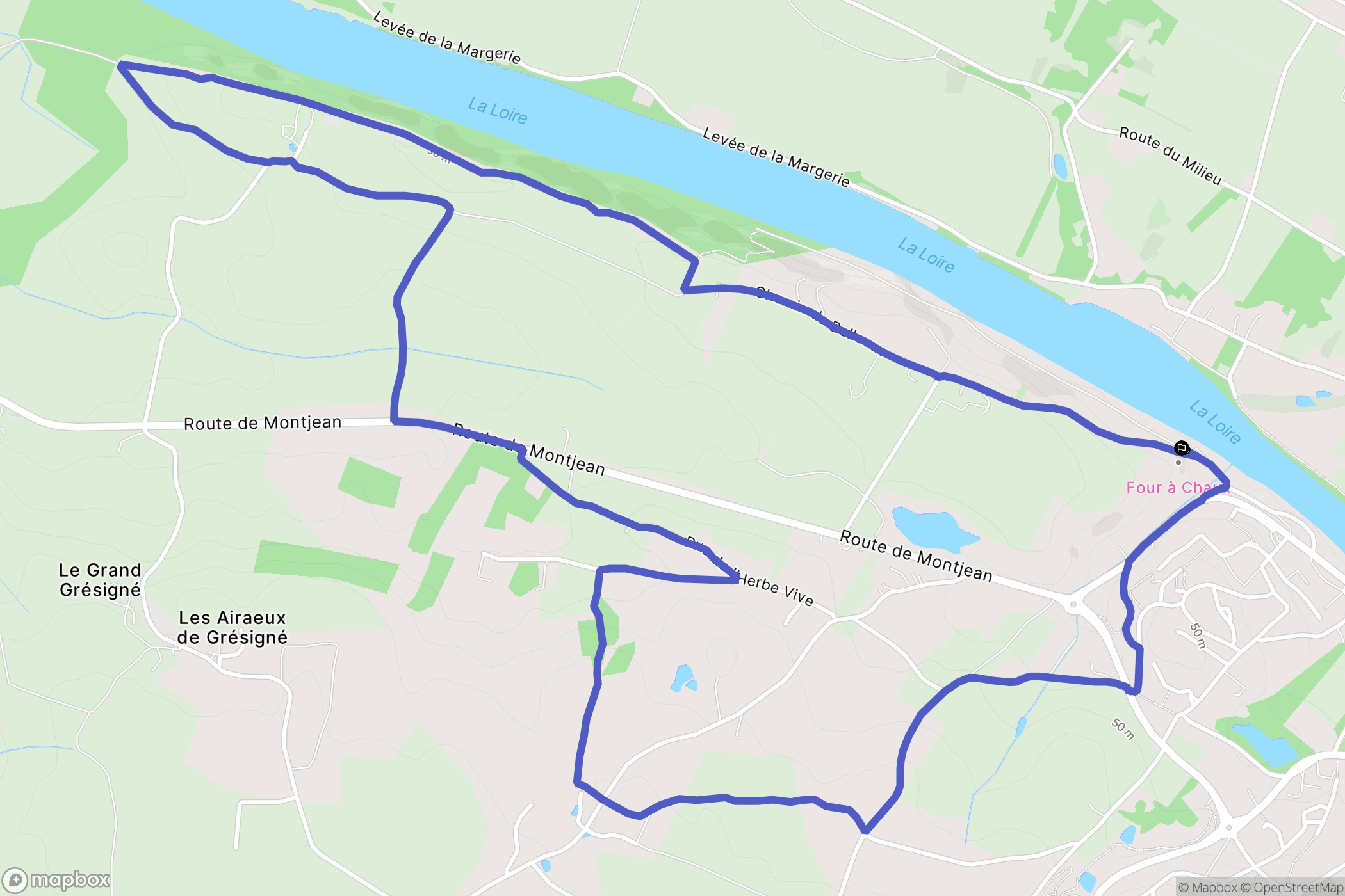 Chalonnes-sur-Loire : carte du parcours de randonnée - France