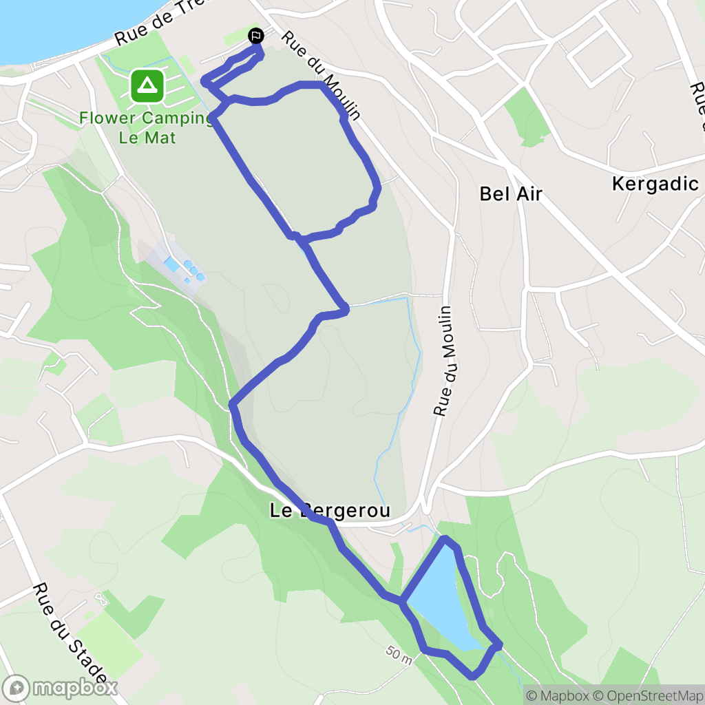 Trévou-Tréguignec : carte du parcours de randonnée - France