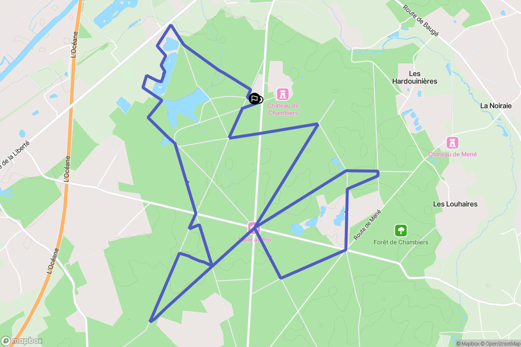 Durtal : carte du parcours de randonnée - France