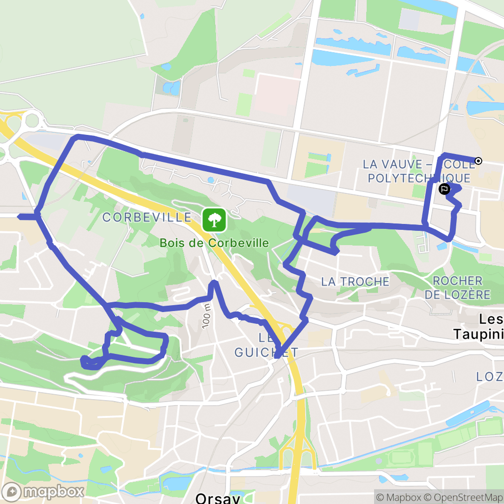 Palaiseau : carte du parcours de randonnée - France