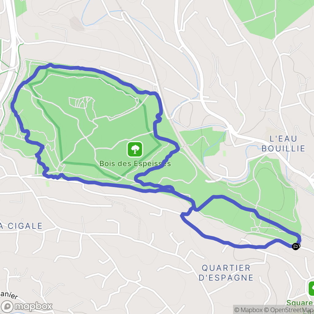 Nîmes : carte du parcours de randonnée - France
