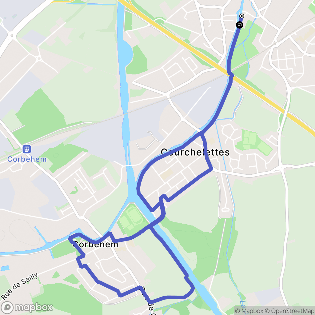 Lambres-Lez-Douai : carte du parcours de randonnée - France