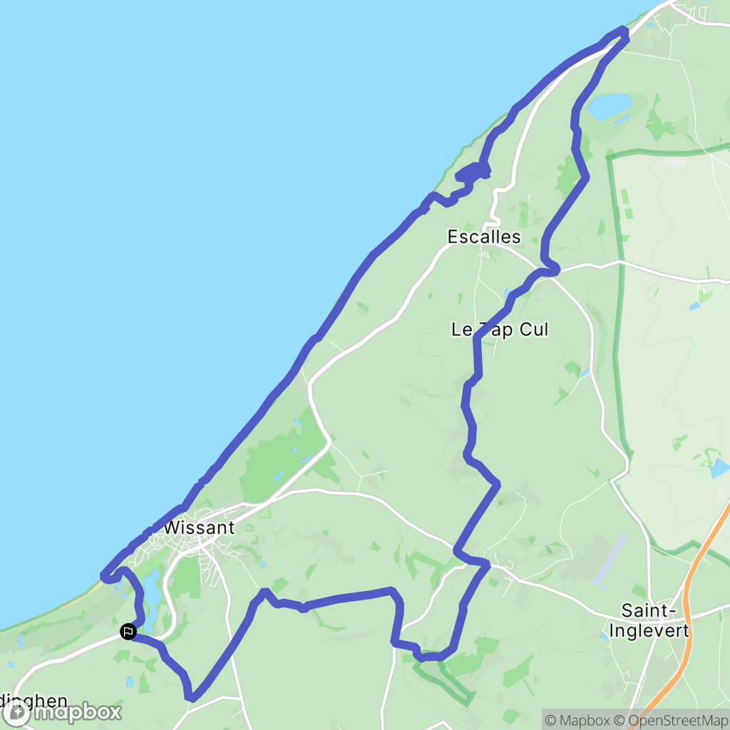 Tardinghen : carte du parcours de randonnée - France