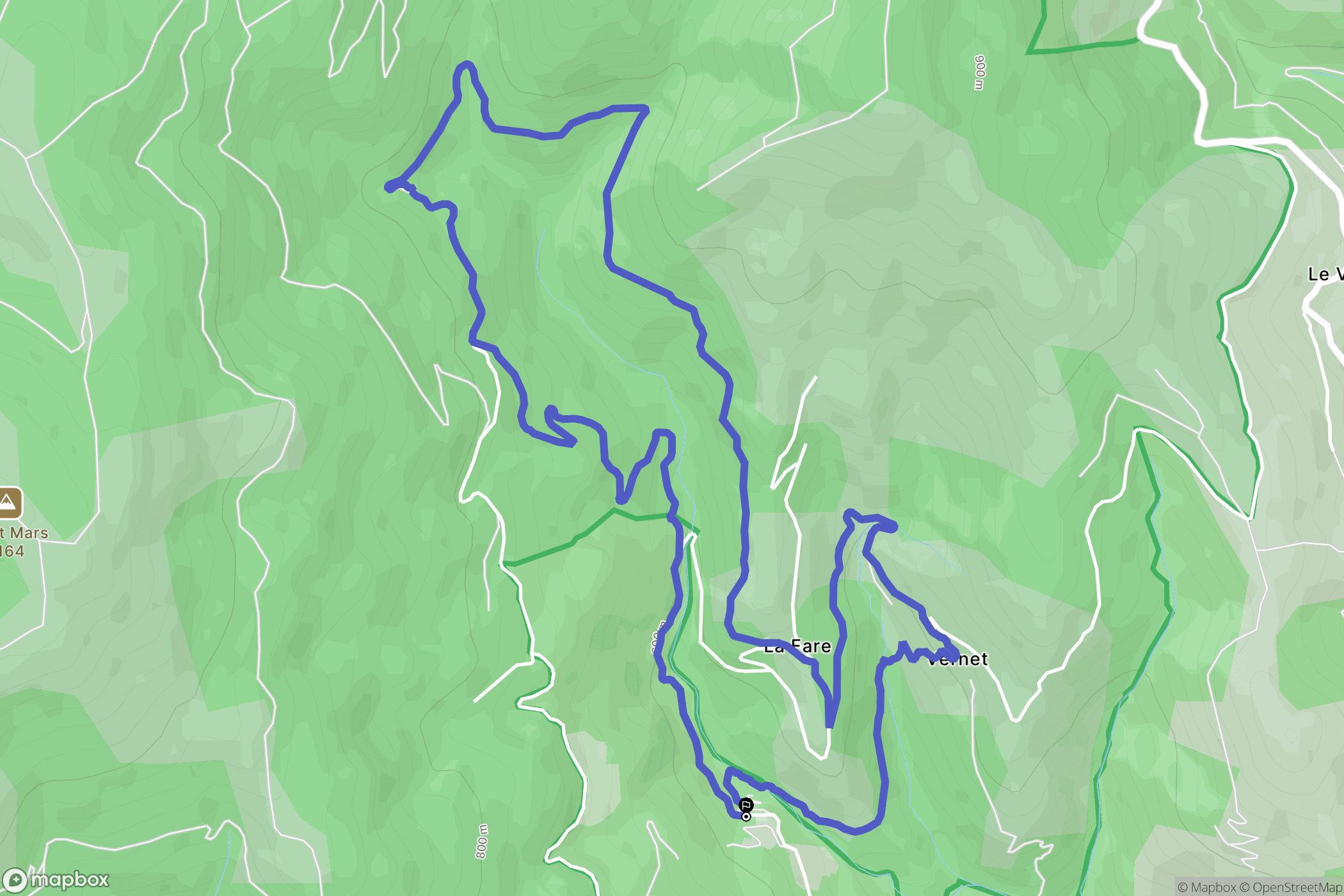 Saint-Germain-de-Calberte : carte du parcours de randonnée - France