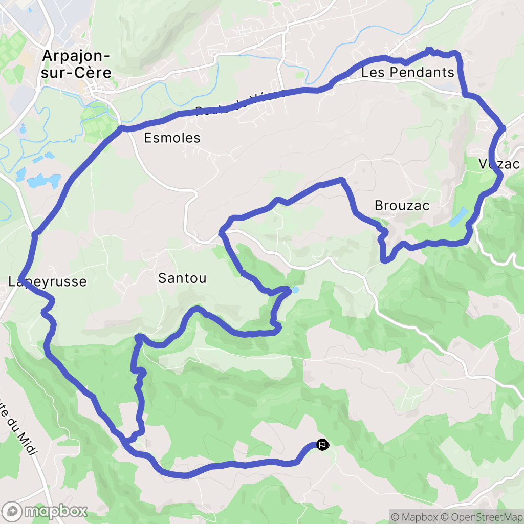 Arpajon-sur-Cère : carte du parcours de randonnée - France