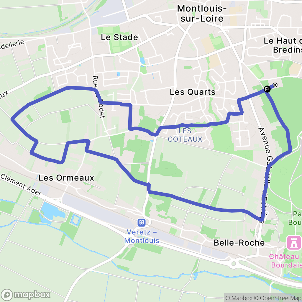Montlouis-sur-Loire : carte du parcours de randonnée - France