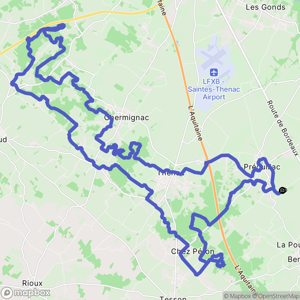Berneuil : carte du parcours de randonnée - France