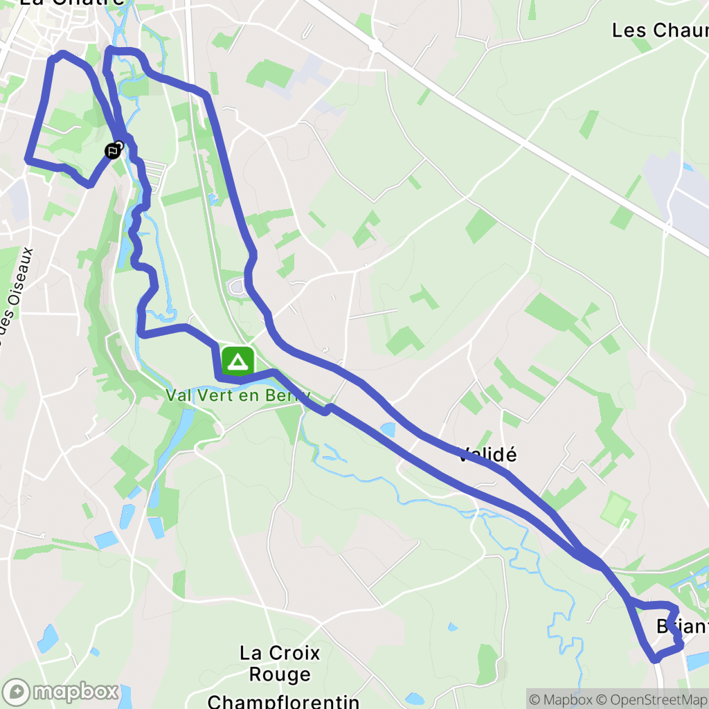 La Châtre : carte du parcours de randonnée - France