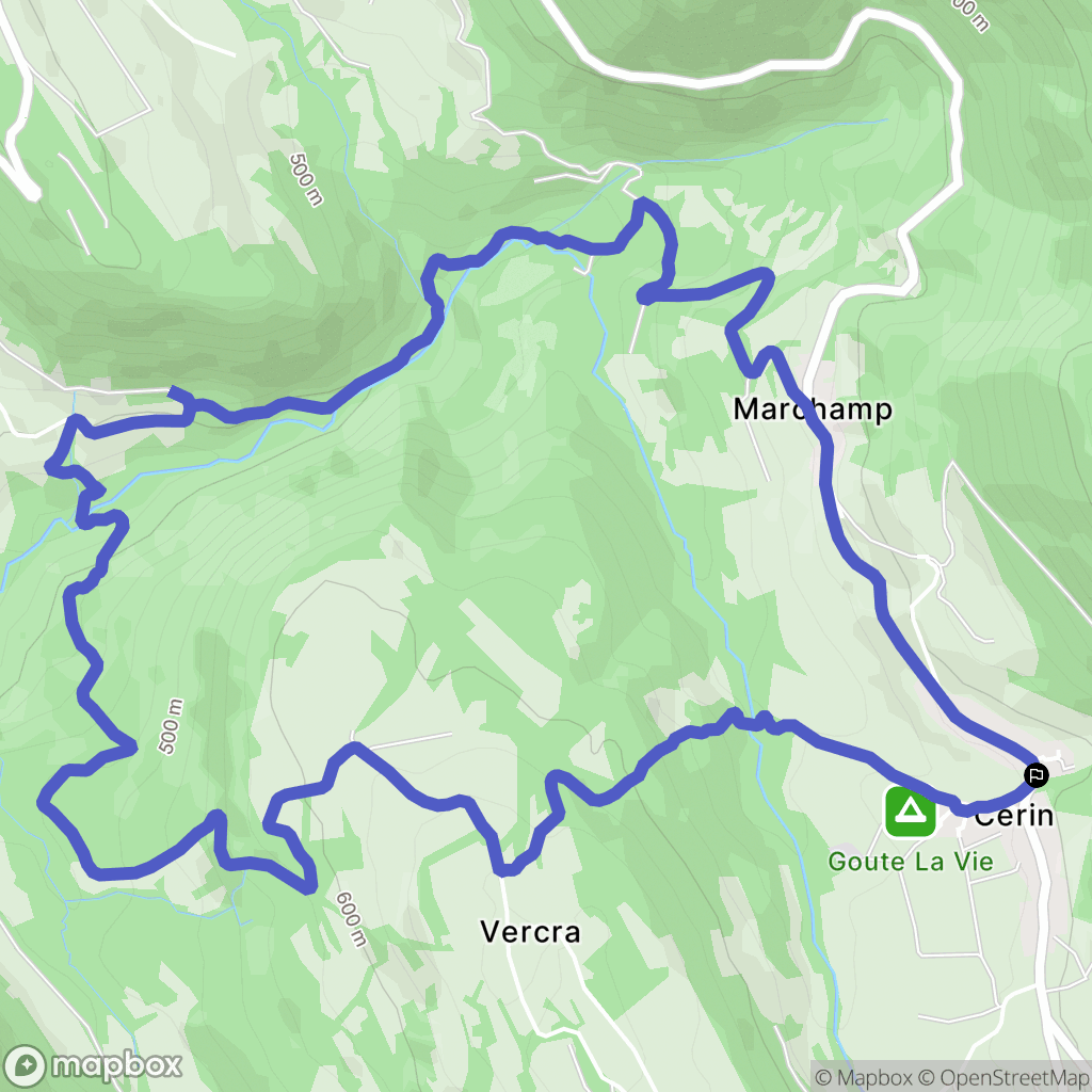 Marchamp : carte du parcours de randonnée - France