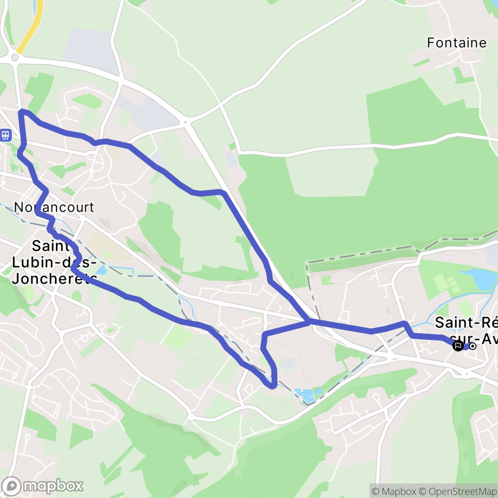 Saint-Rémy-sur-Avre : carte du parcours de randonnée - France