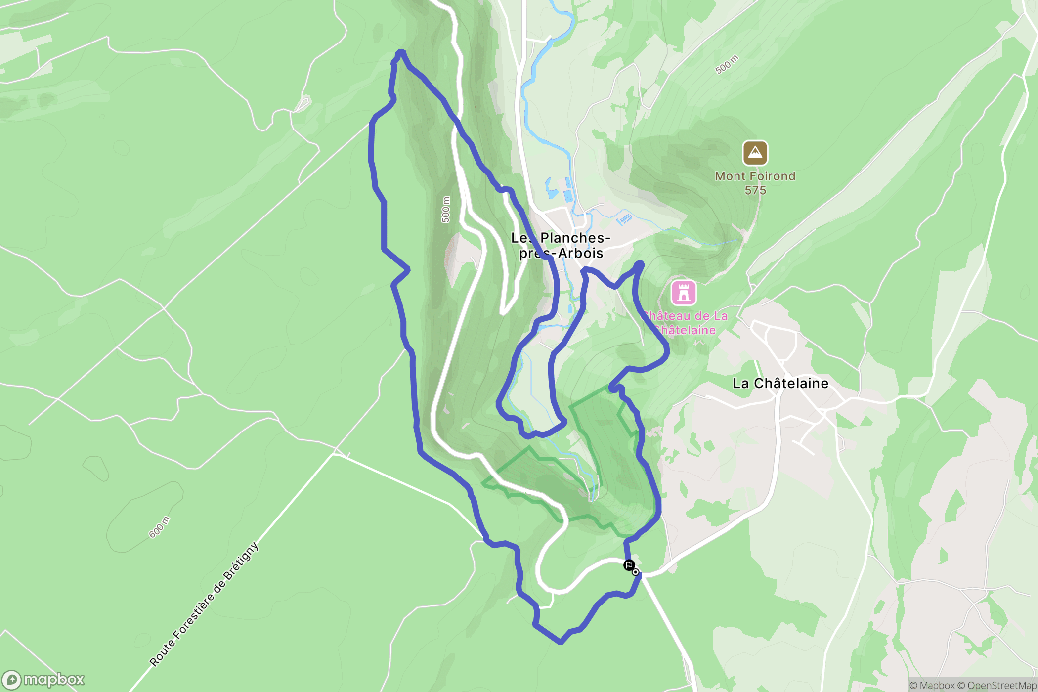 La Châtelaine : carte du parcours de randonnée - France
