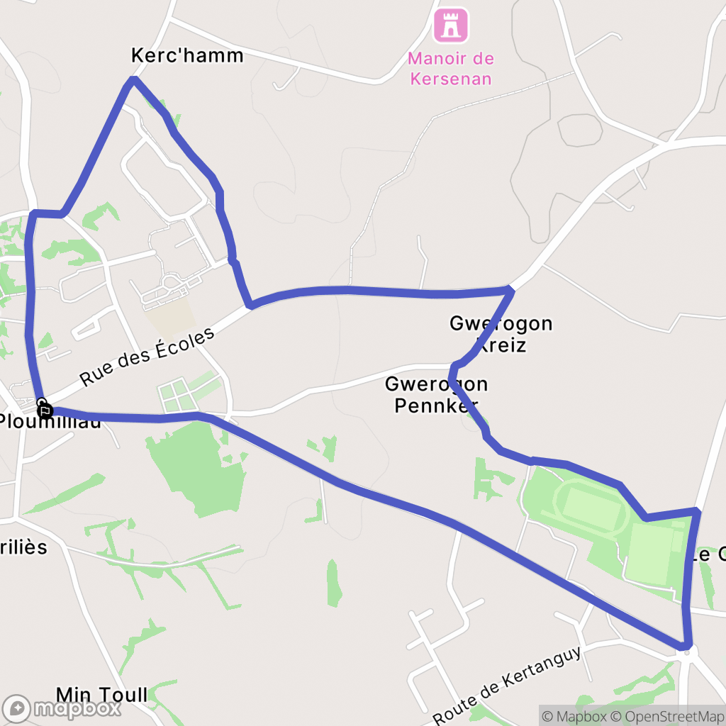 Ploumilliau : carte du parcours de randonnée - France