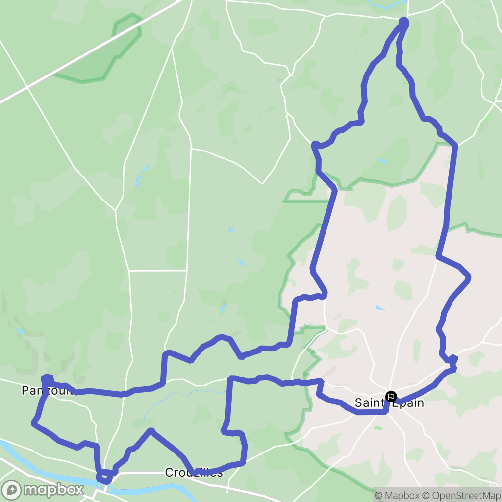 Saint-Épain : carte du parcours de randonnée - France