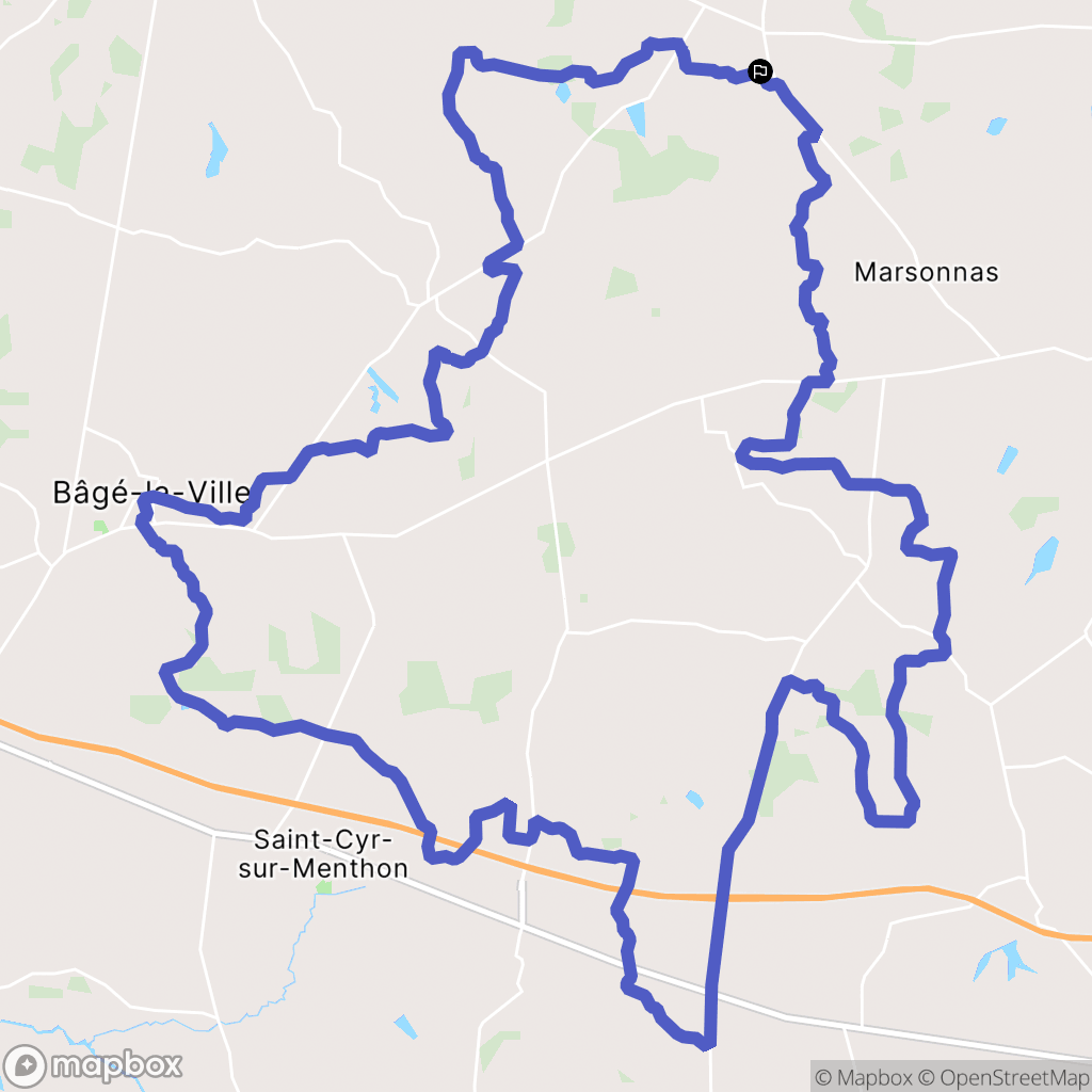 Béréziat : carte du parcours de randonnée - France