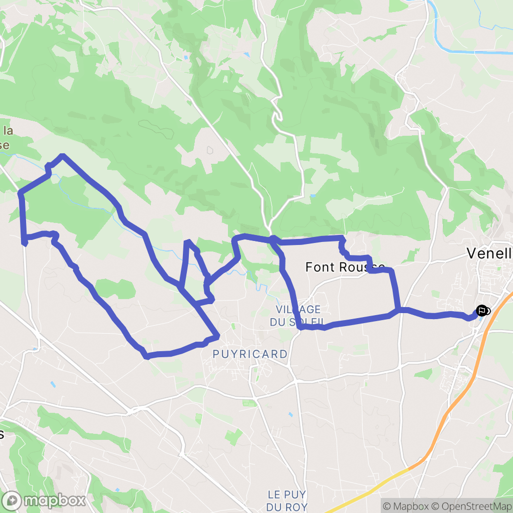 Venelles : carte du parcours de randonnée - France