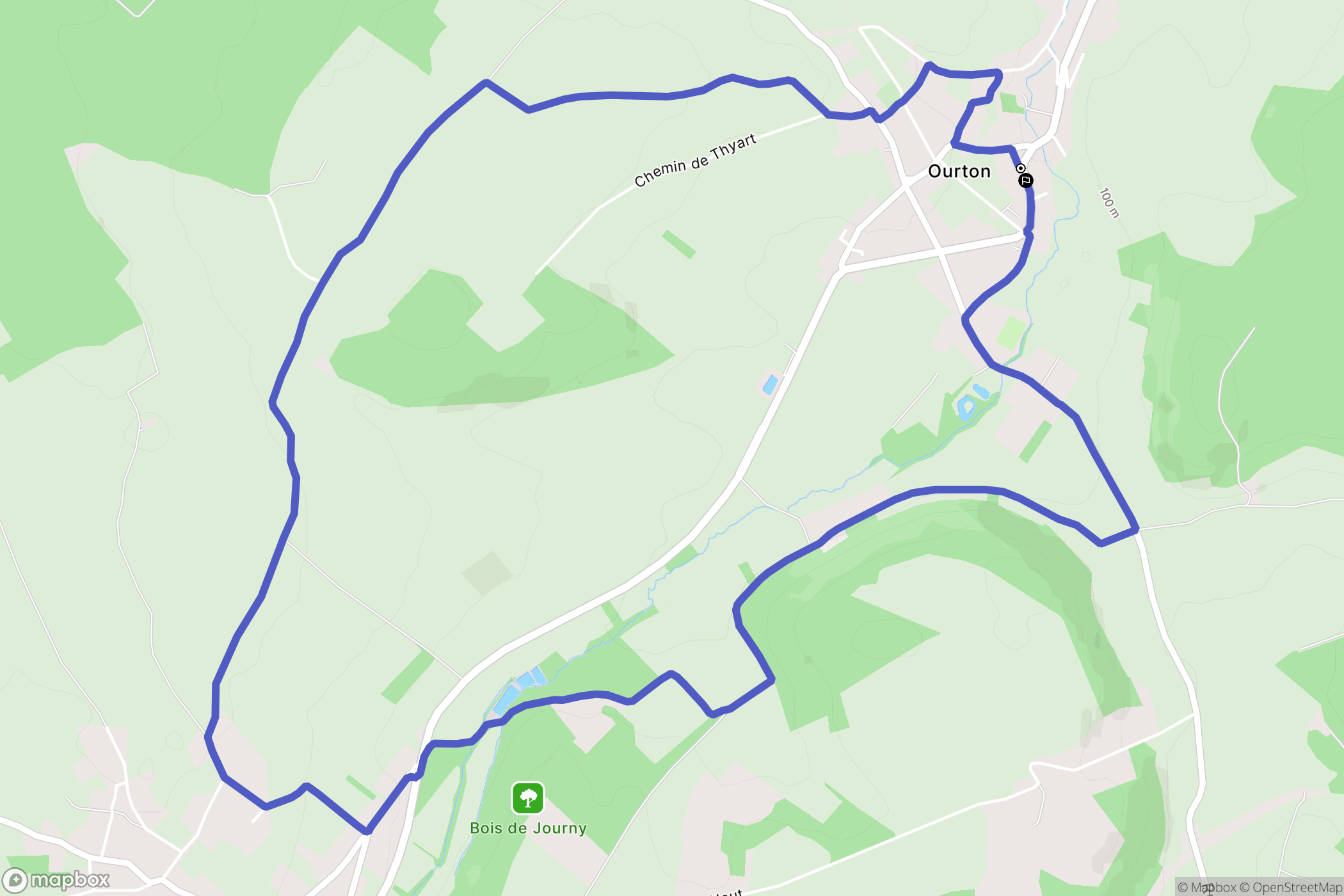 Ourton : carte du parcours de randonnée - France