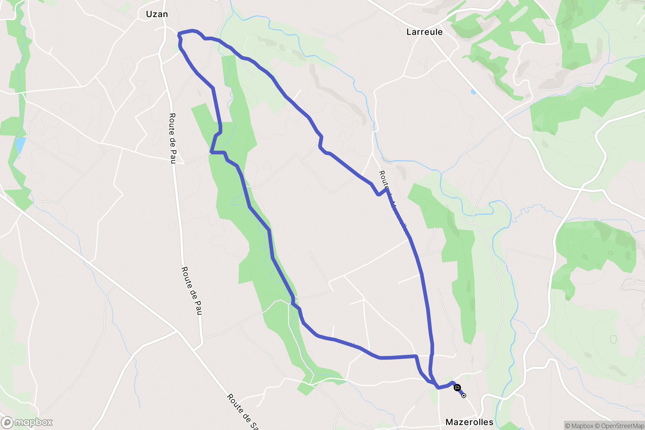 Mazerolles : carte du parcours de randonnée - France