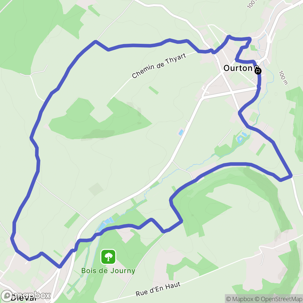 Ourton : carte du parcours de randonnée - France