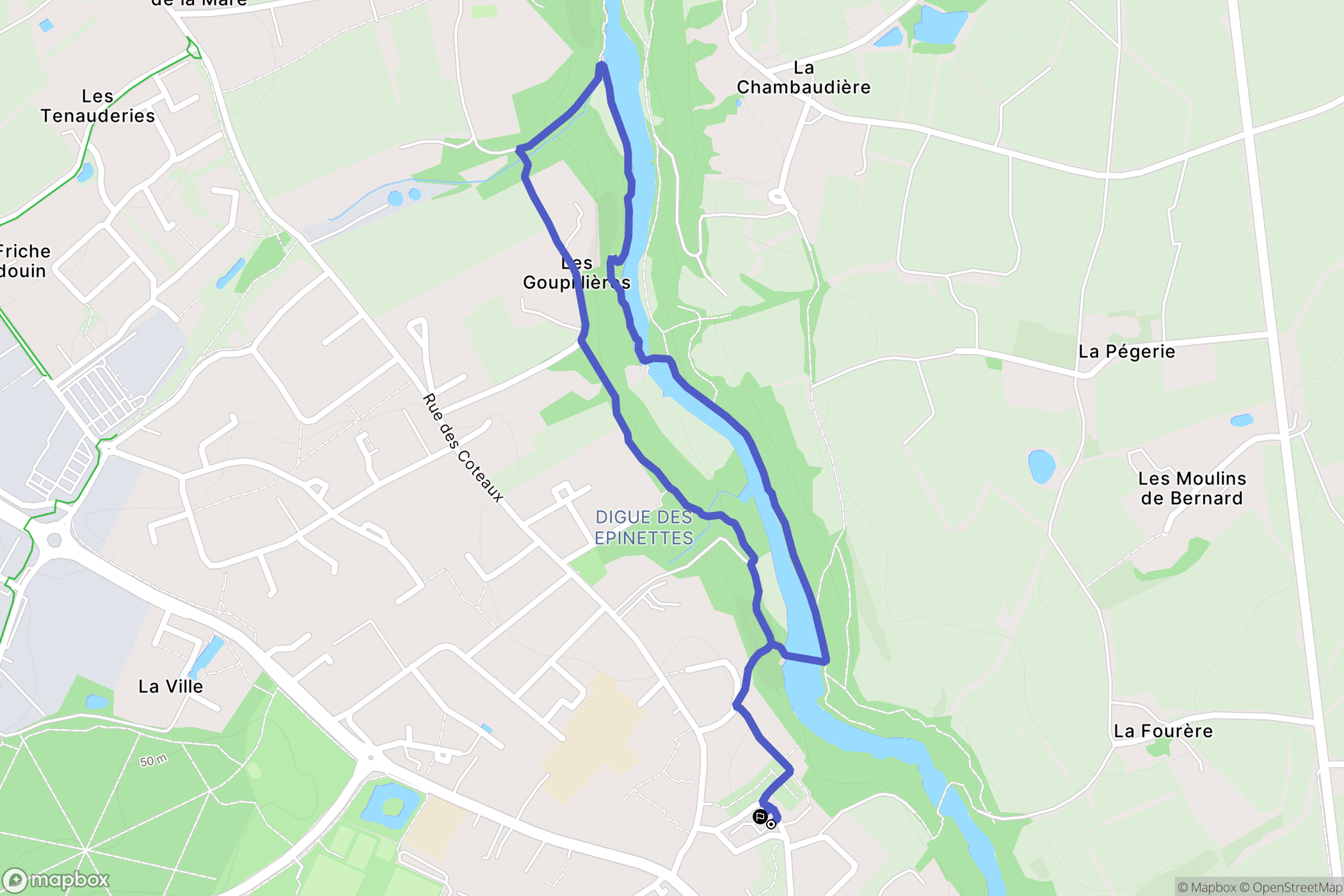 Aigrefeuille-sur-Maine : carte du parcours de randonnée - France