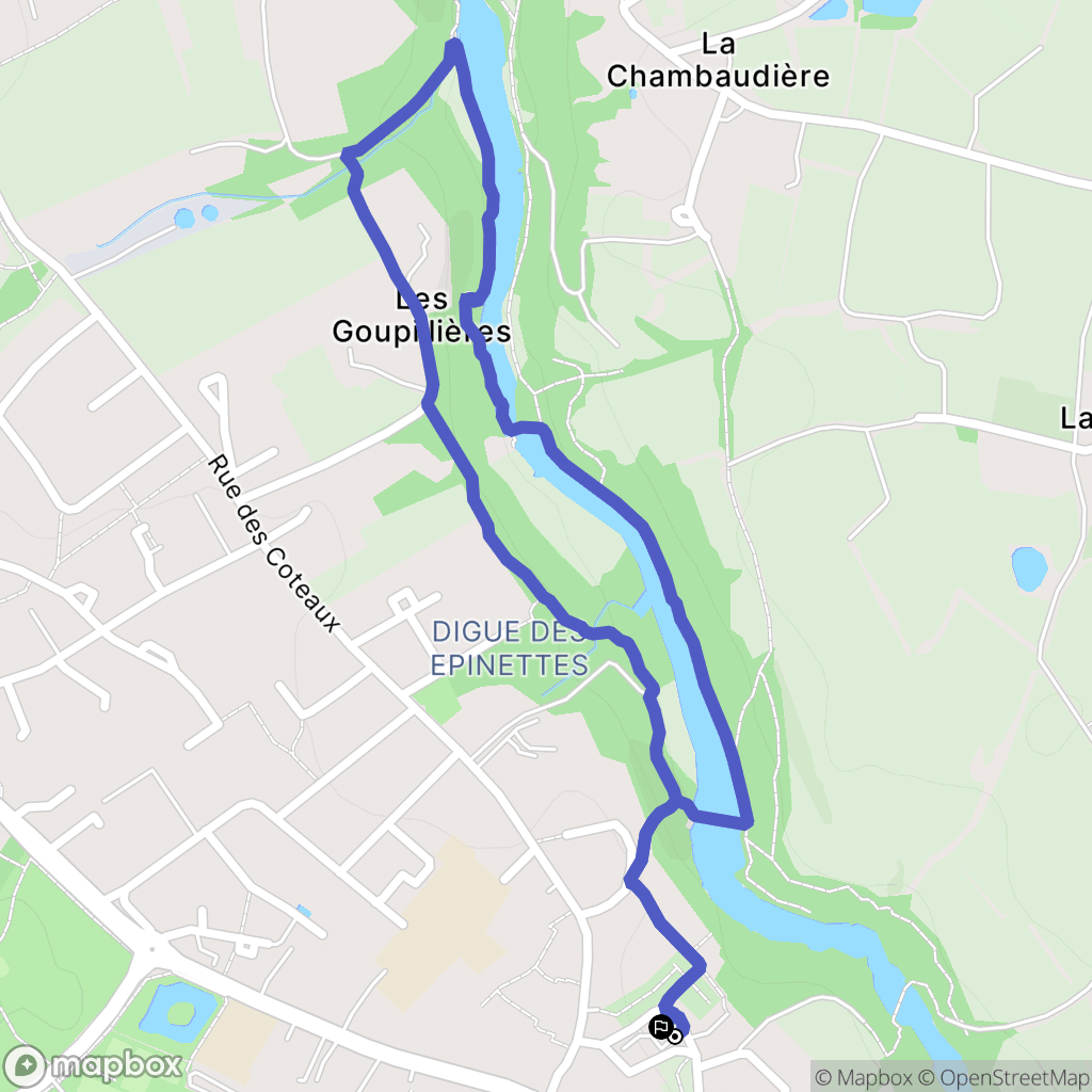 Aigrefeuille-sur-Maine : carte du parcours de randonnée - France