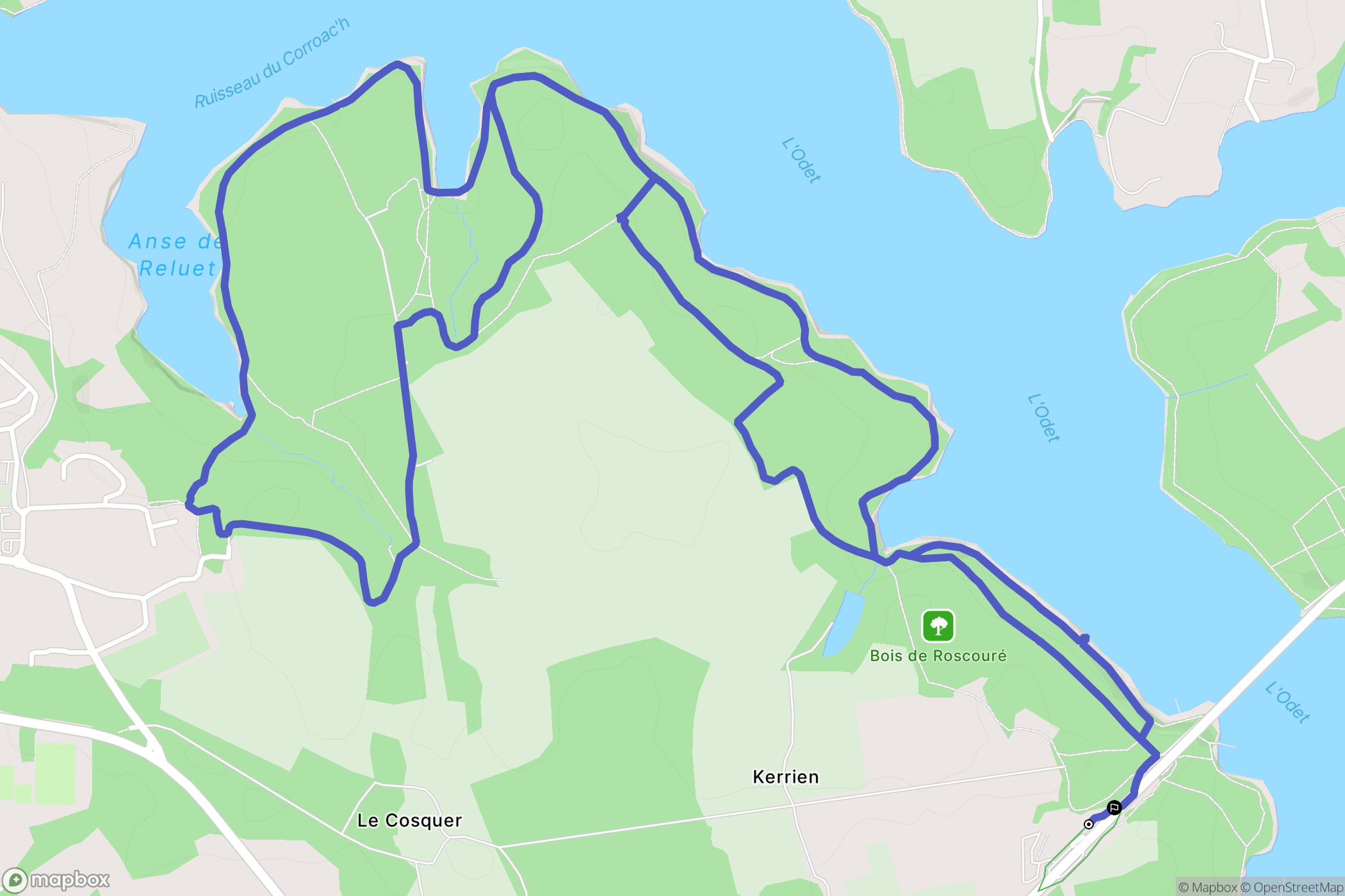Combrit : carte du parcours de randonnée - France