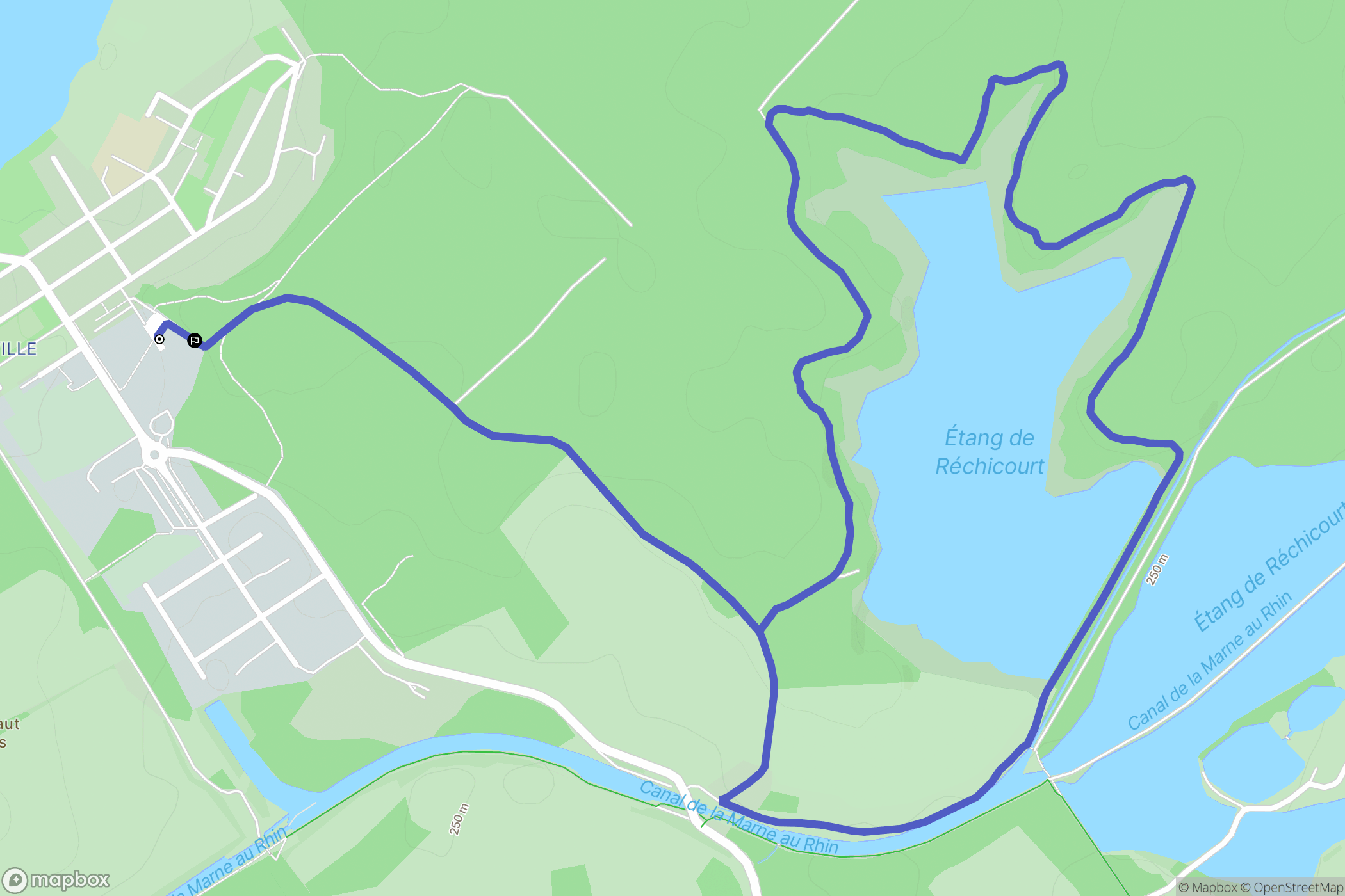 Moussey : carte du parcours de randonnée - France