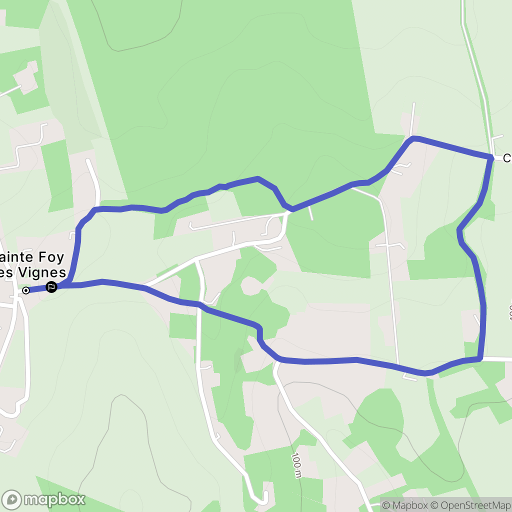 Bergerac : carte du parcours de randonnée - France
