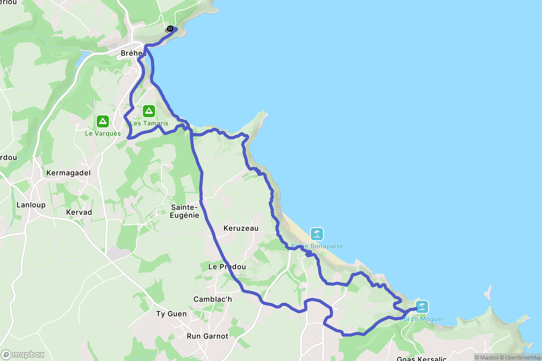 Plouézec : carte du parcours de randonnée - France