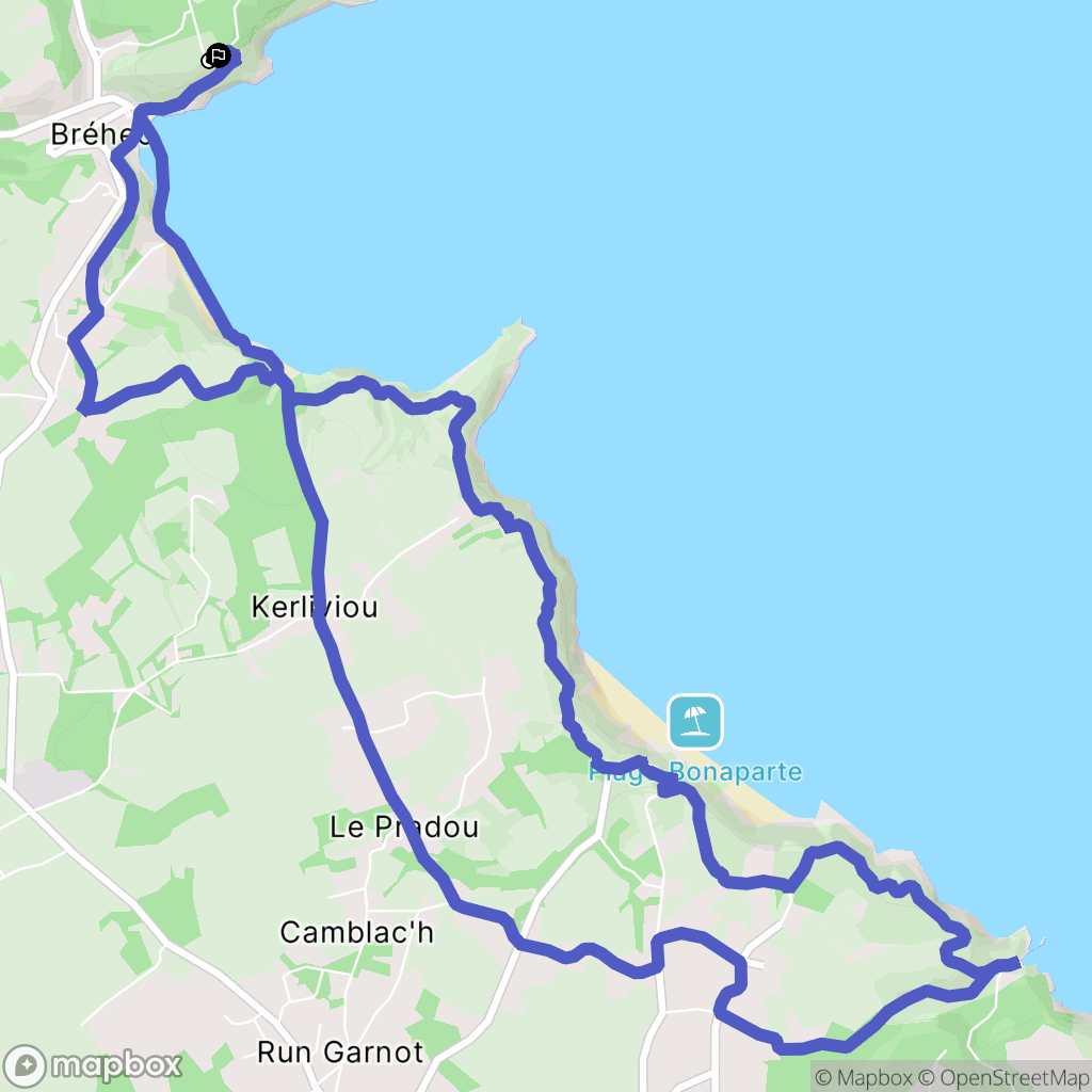 Plouézec : carte du parcours de randonnée - France