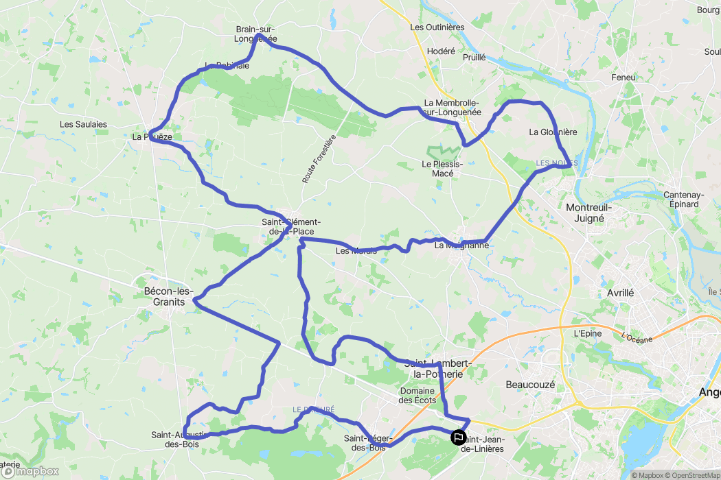 Saint-Léger-de-Linières : carte du parcours de randonnée - France