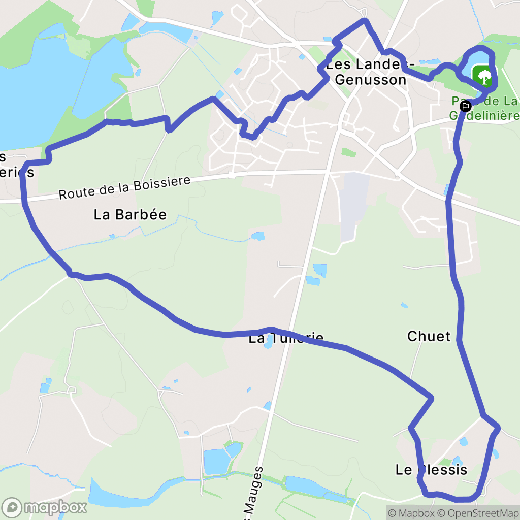 Les Landes-Genusson : carte du parcours de randonnée - France