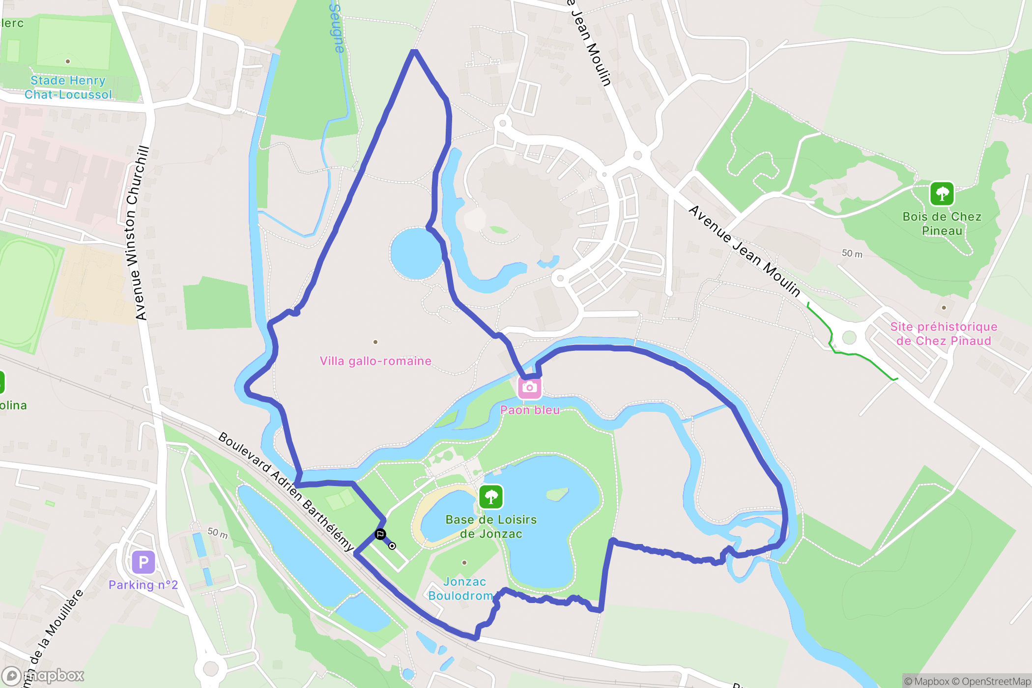 Jonzac : carte du parcours de randonnée - France