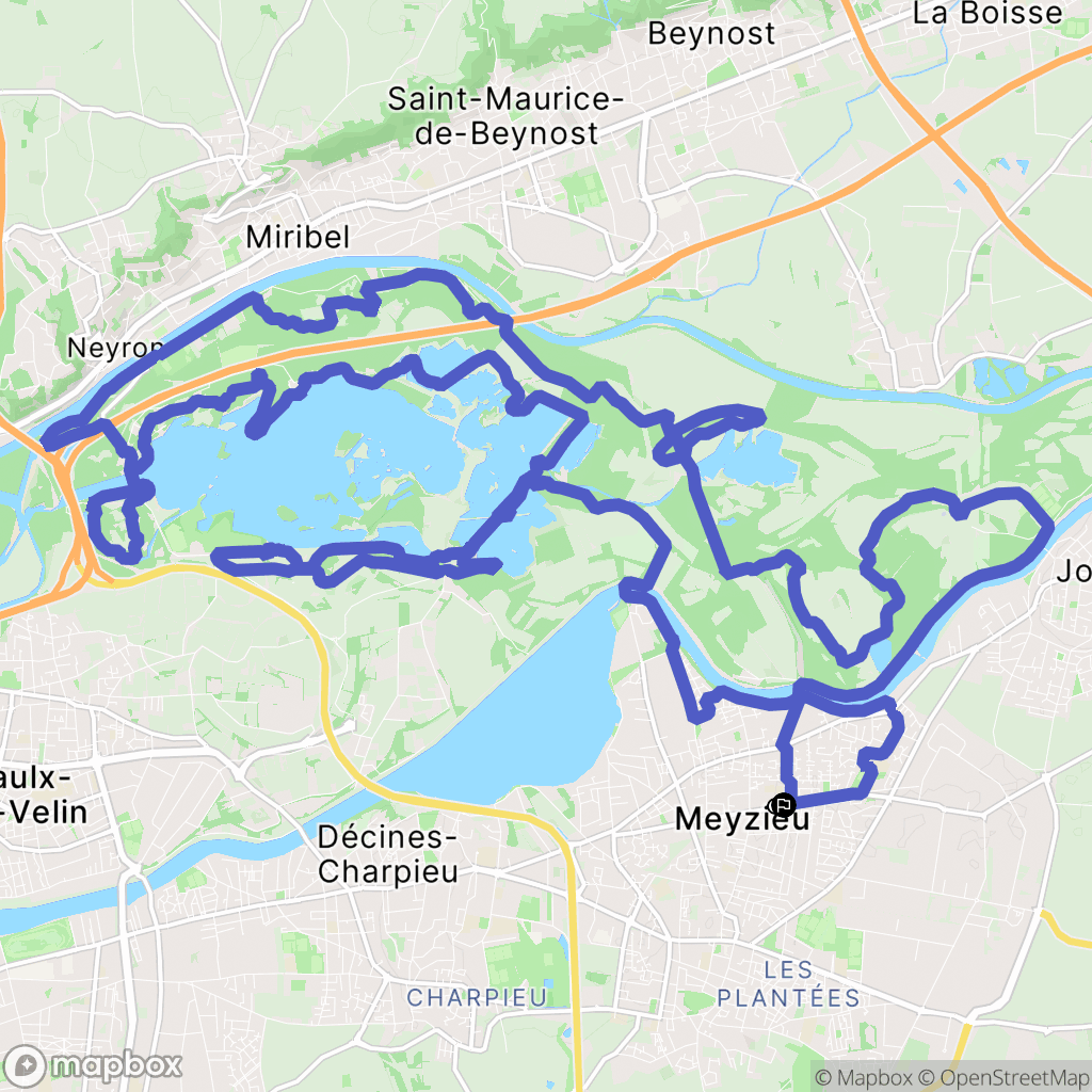 Meyzieu : carte du parcours de randonnée - France