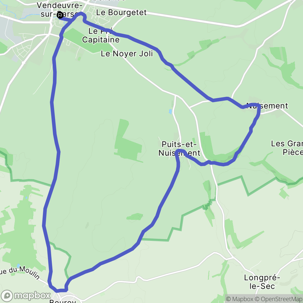 Vendeuvre-sur-Barse : carte du parcours de randonnée - France