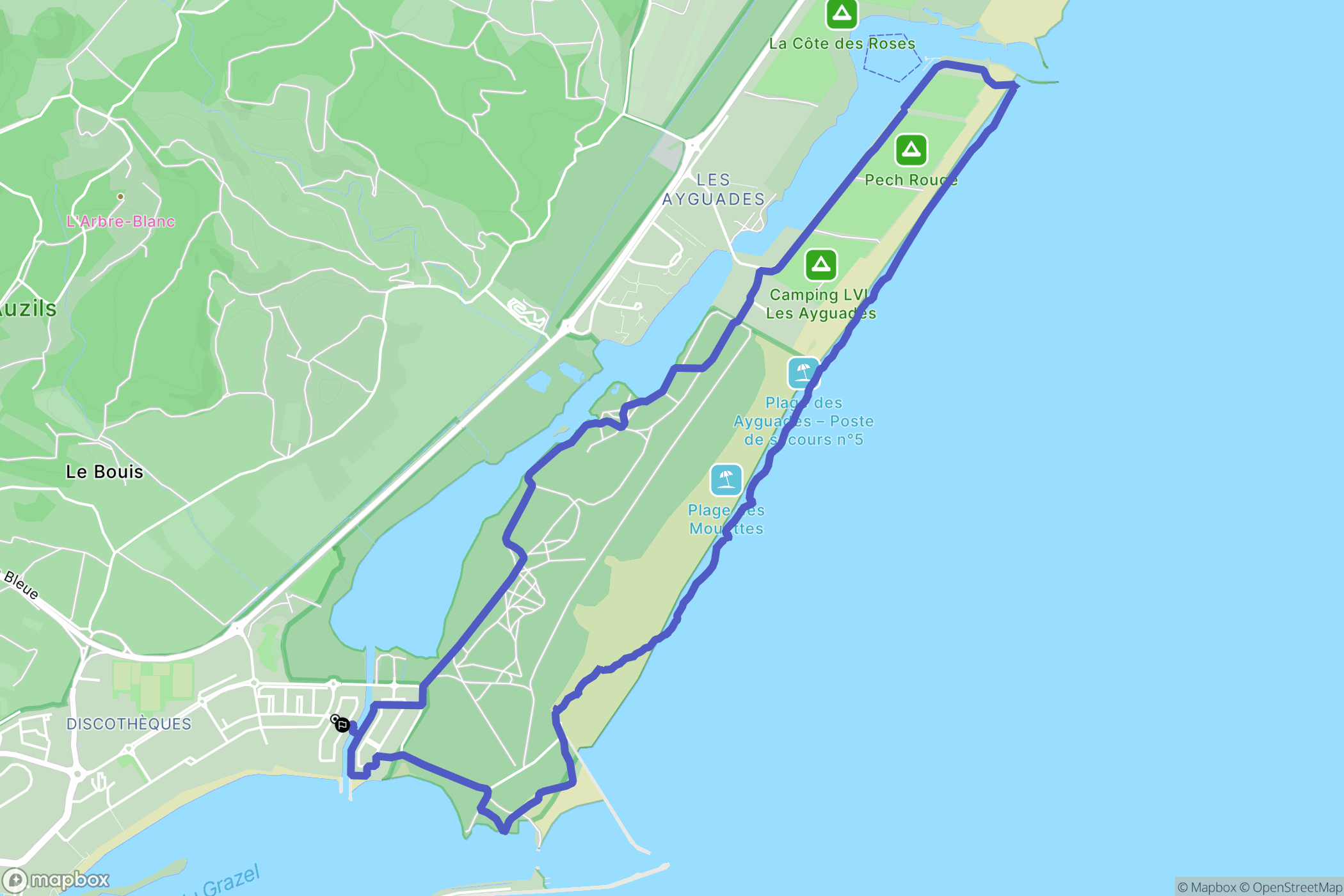 Gruissan : carte du parcours de randonnée - France