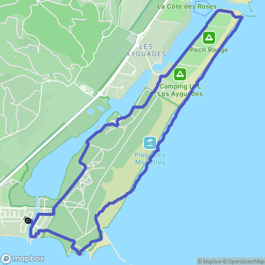 Gruissan : carte du parcours de randonnée - France