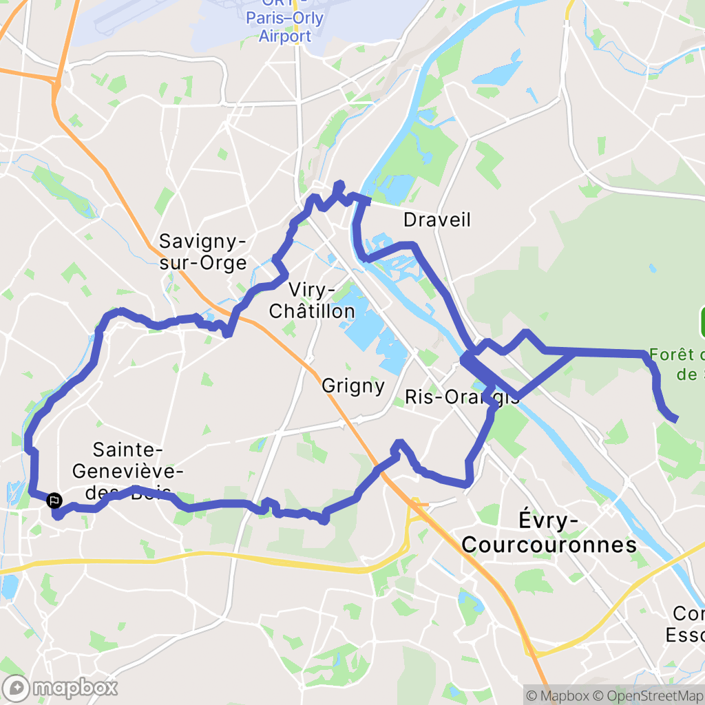 Saint-Michel-sur-Orge : carte du parcours de randonnée - France