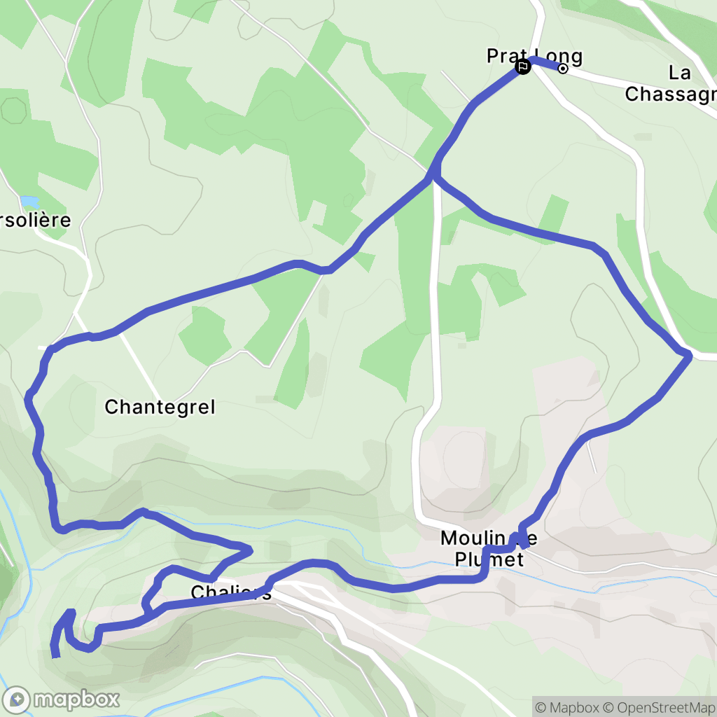 Chaliers : carte du parcours de randonnée - France
