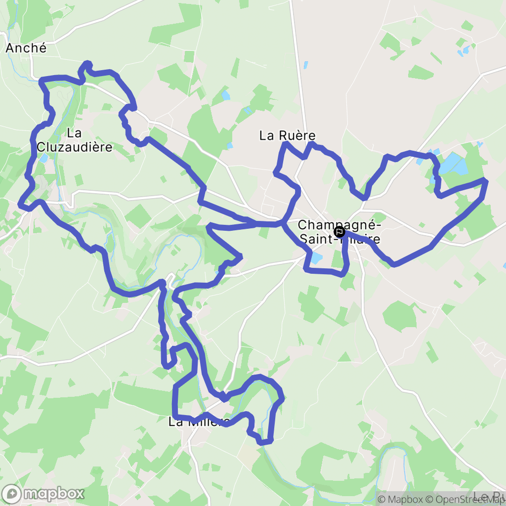 Champagné-Saint-Hilaire : carte du parcours de randonnée - France