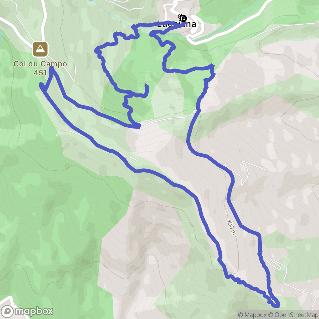 Lucciana : carte du parcours de randonnée - France