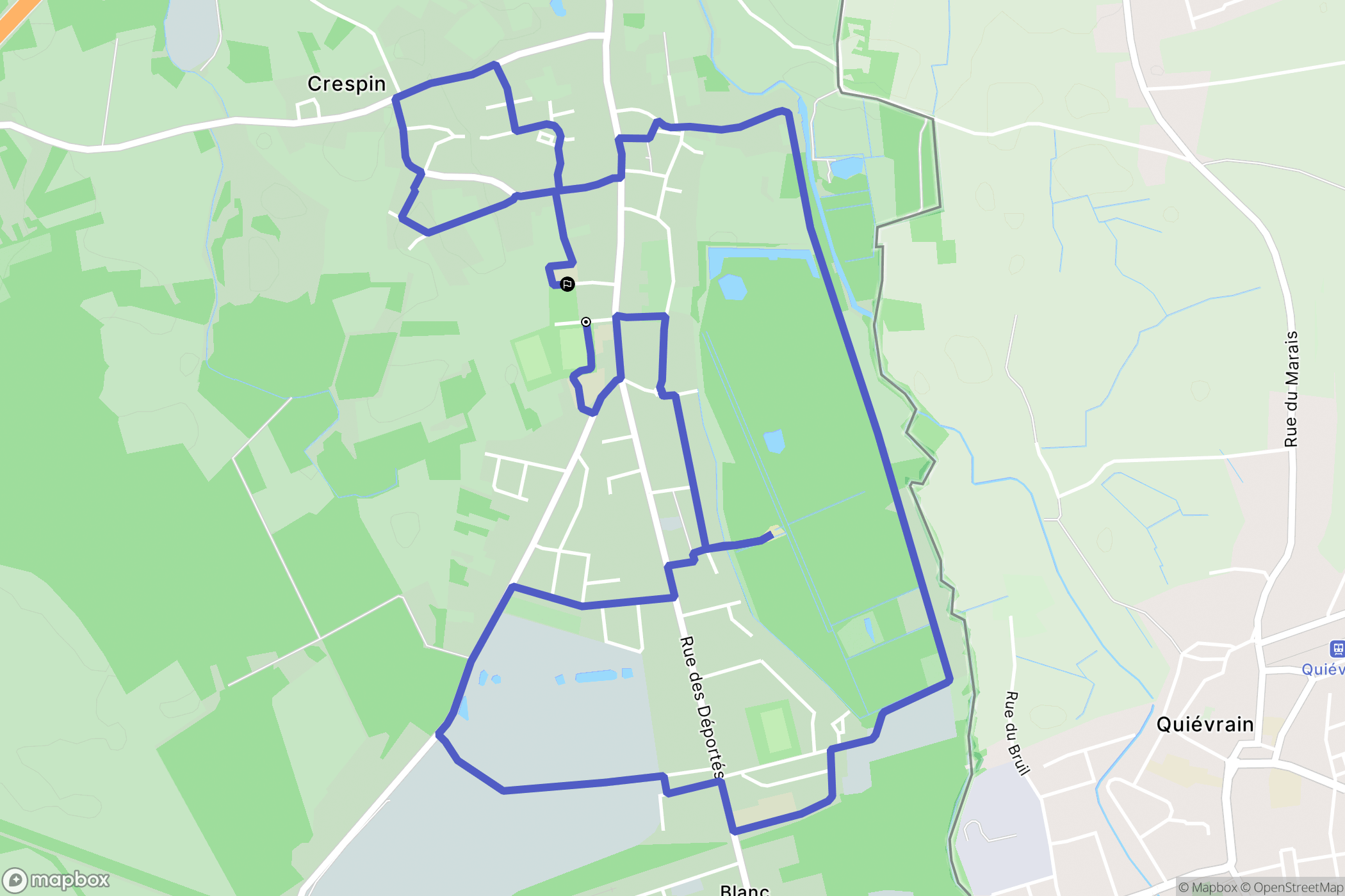 Crespin : carte du parcours de randonnée - France