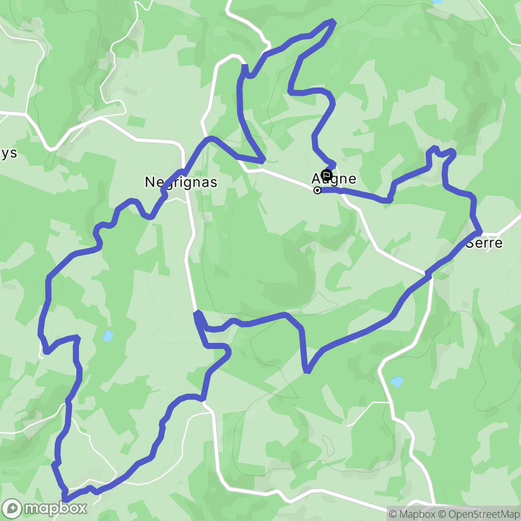 Augne : carte du parcours de randonnée - France